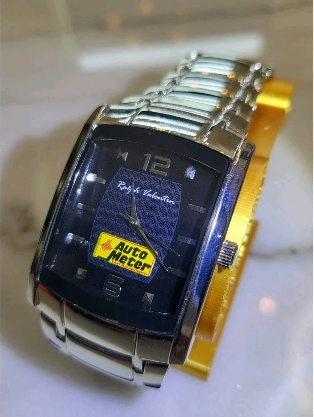 Men's Quartz Tank Watch Working New Battery Automobilia 35mm Auto Meter Working